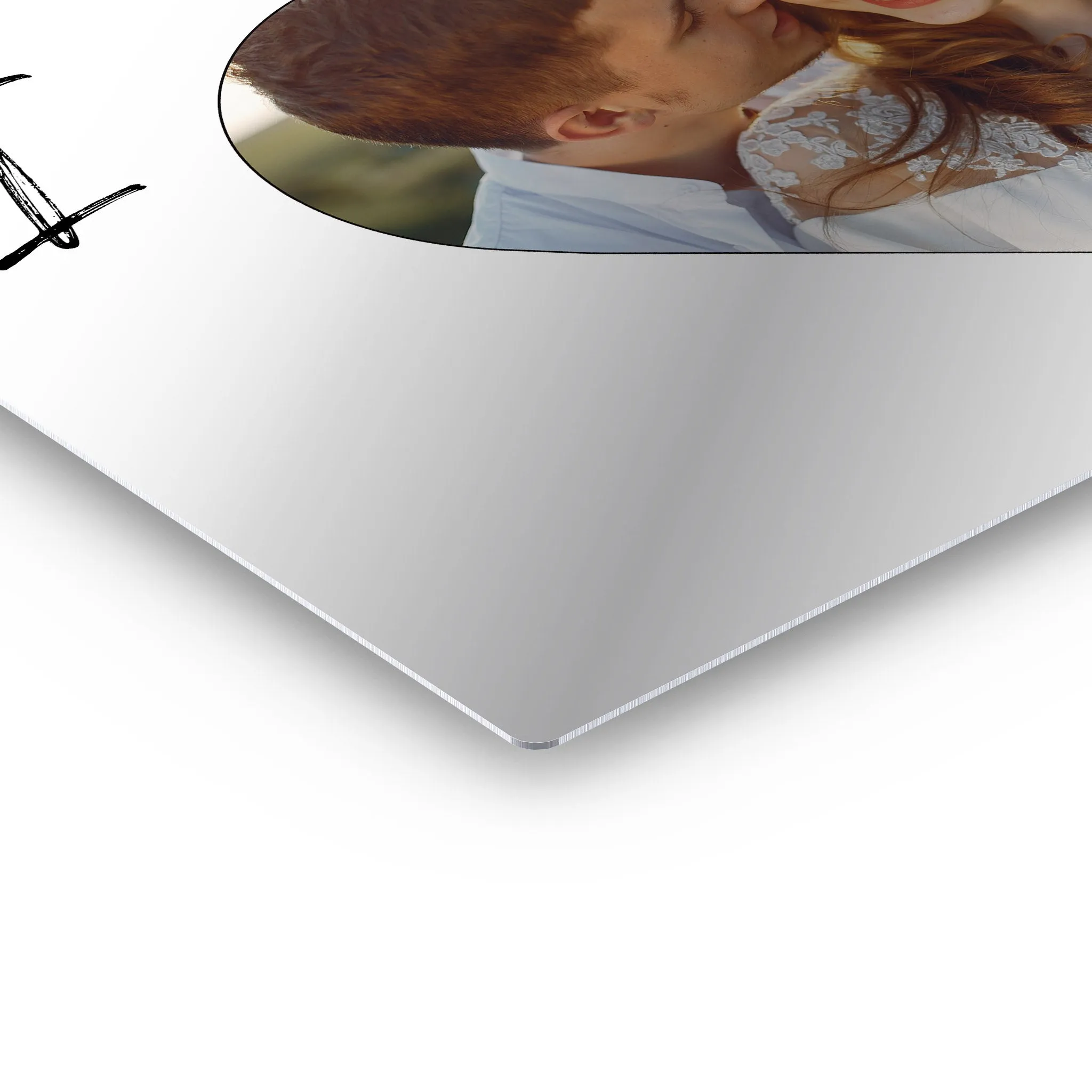 Personalized Gift Wall Art Custom Photo Hearth Shape and I Love You Text Quote