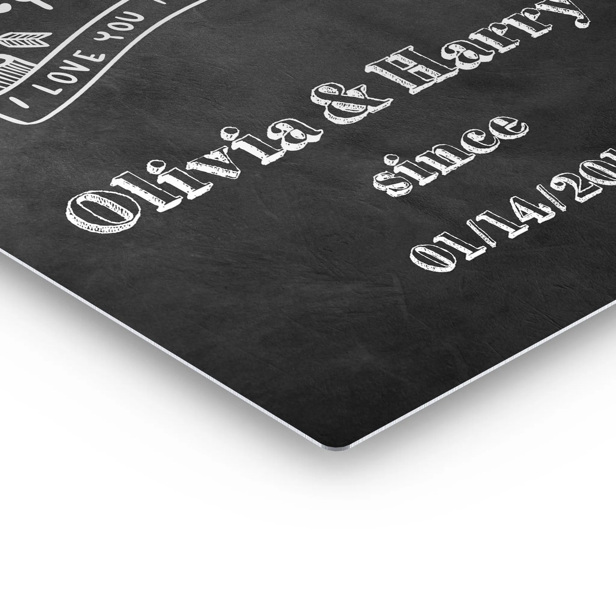 Personalized Gift Wall Art with Couple Names and Special Date Love you Since Blackboard Design