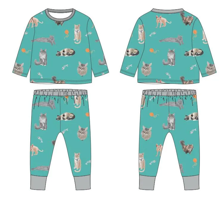 Purr-fectly Cozy Two-Piece Children's Pajamas