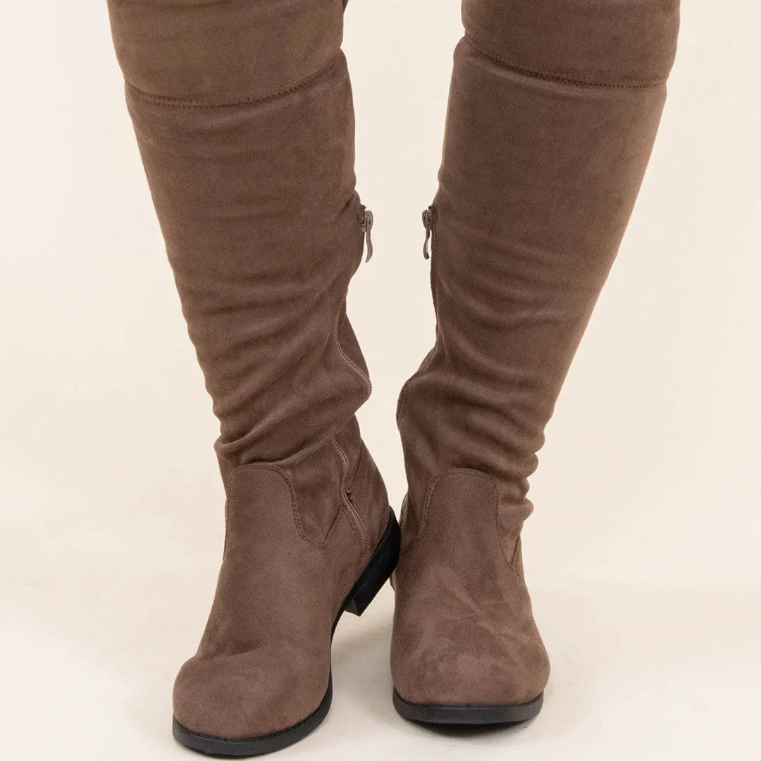 Right Way To Walk Suede Boot, Taupe