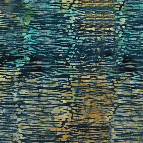 River Walk Batiks by Island Batik HORIZONTAL LINES/BLUE OCEAN