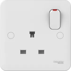Schneider Electric GGBL3050NS Lisse White Moulded 13A 1G Switched Socket Non-Standard