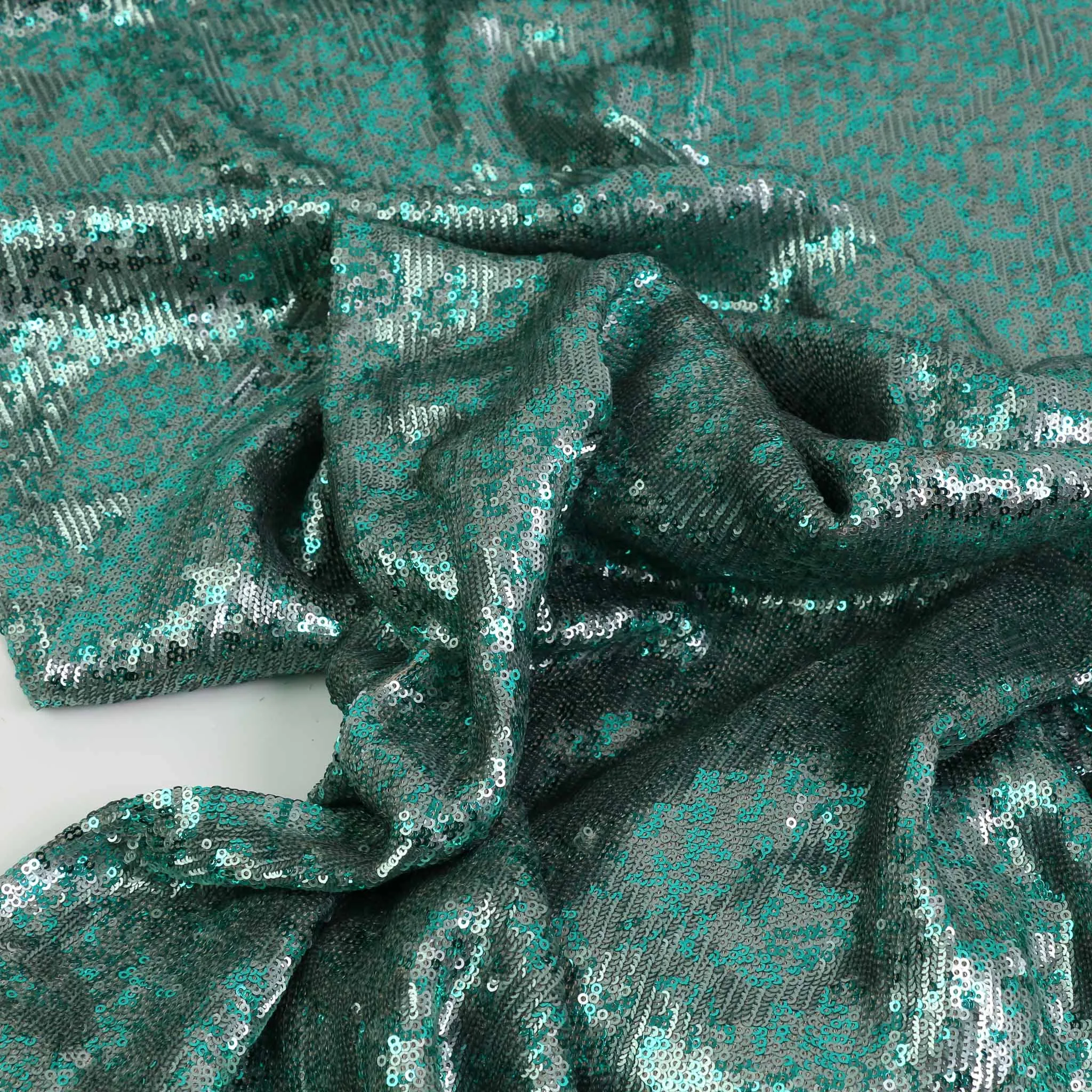 Sequin Fabric - Silver, Mint green