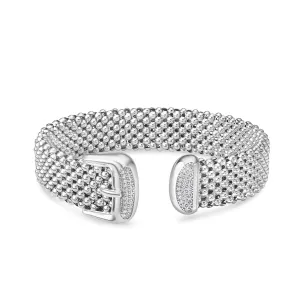 Silver & Diamond Prosecco Buckle Cuff