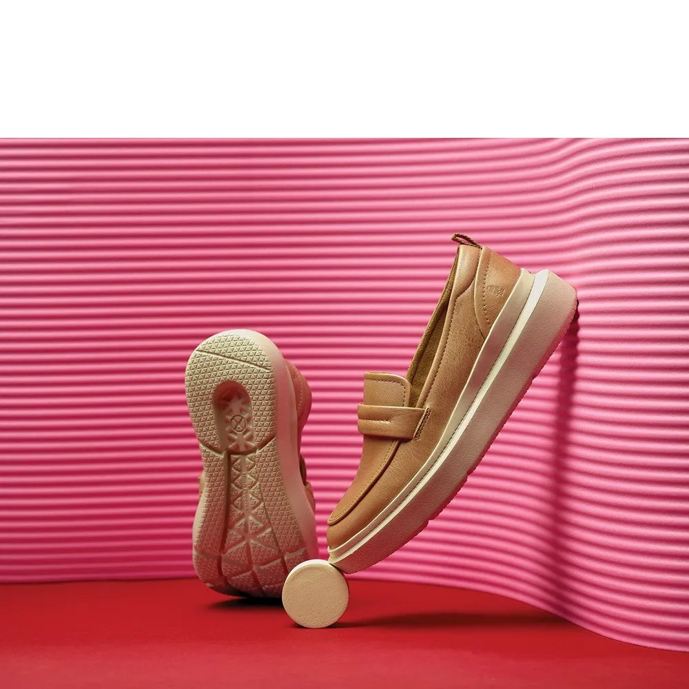 Tan Joy Penny Loafers
