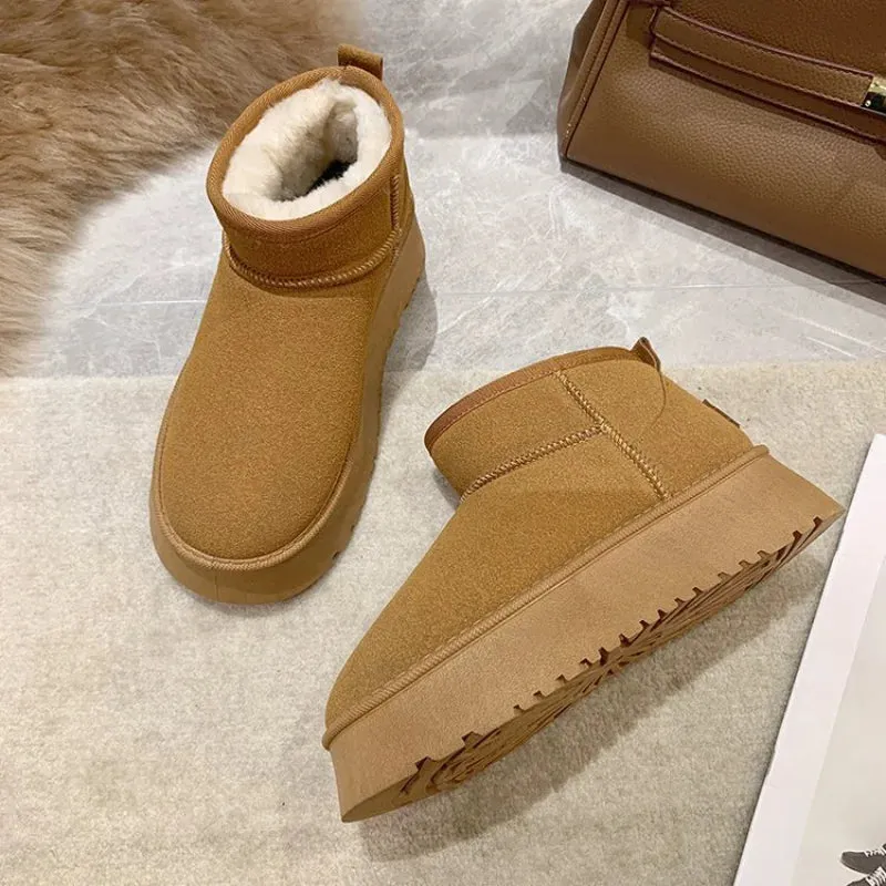 Thickened Fluff Women's Snow Boots Comfortable Warm Ankle Boots Women Winter Ladies Shoes Chunky