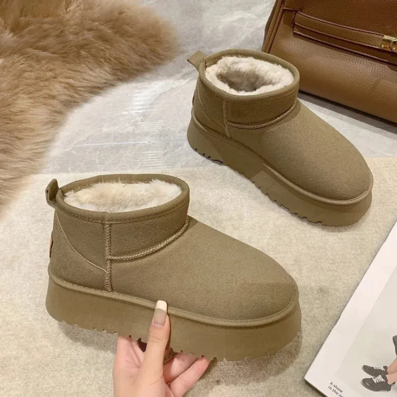 Thickened Fluff Women's Snow Boots Comfortable Warm Ankle Boots Women Winter Ladies Shoes Chunky