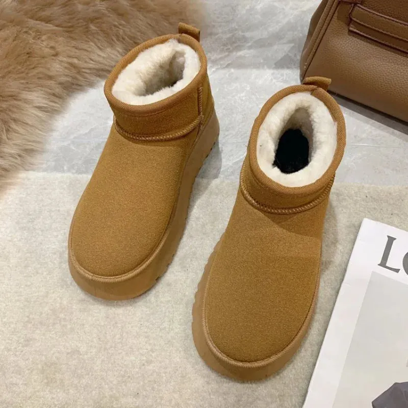 Thickened Fluff Women's Snow Boots Comfortable Warm Ankle Boots Women Winter Ladies Shoes Chunky