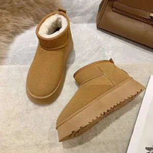 Thickened Fluff Women's Snow Boots Comfortable Warm Ankle Boots Women Winter Ladies Shoes Chunky