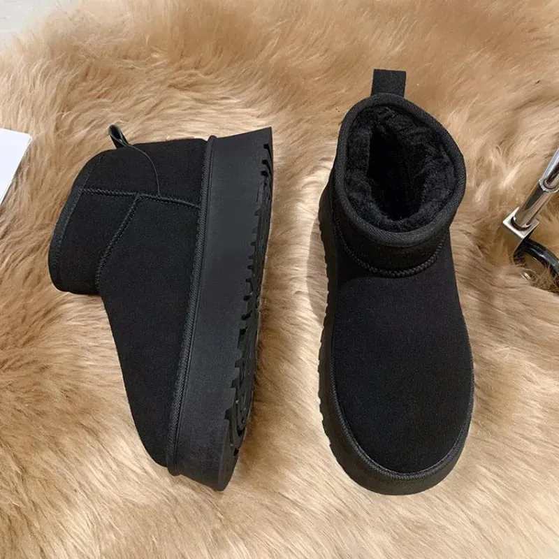 Thickened Fluff Women's Snow Boots Comfortable Warm Ankle Boots Women Winter Ladies Shoes Chunky