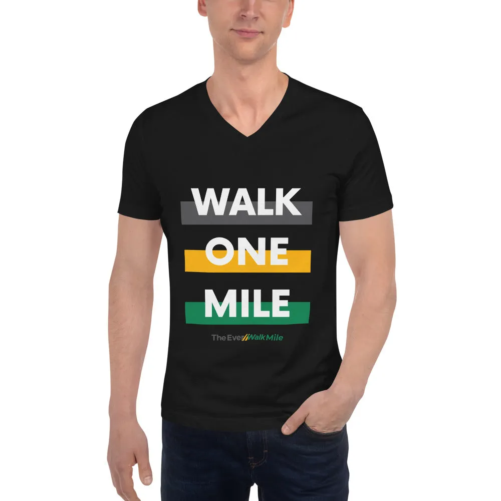 Unisex Walk One Mile Limited Edition Short Sleeve V-Neck T-Shirt